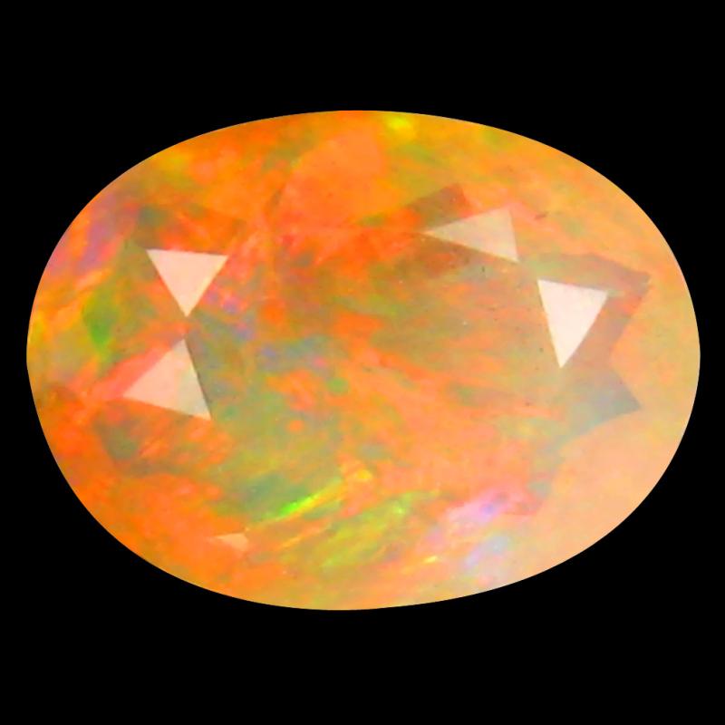 1.20 ct Attractive Oval (9 x 7 mm) Un-Heated Ethiopia Rainbow Opal Loose Gemstone