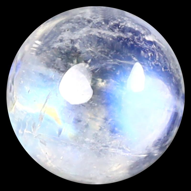 1.77 ct AAA Resplendent Round Cabochon Shape (7 x 7 mm) Rainbow Blue Moonstone Natural Gemstone