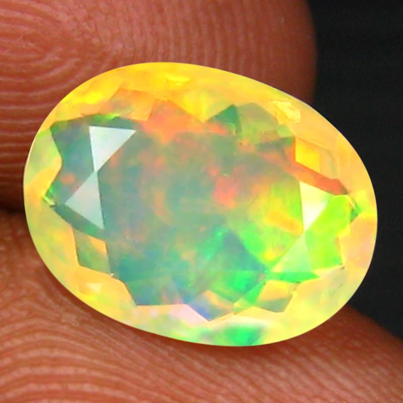 1.58 ct Wonderful Oval (11 x 8 mm) Un-Heated Ethiopia Rainbow Opal Loose Gemstone