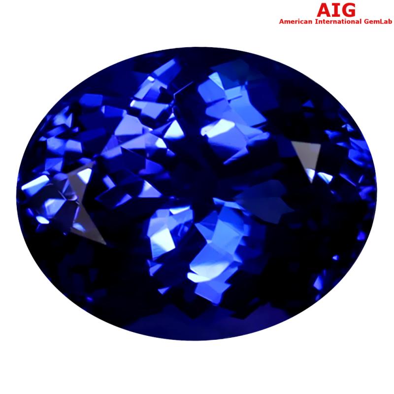 3.02 ct AIG CERTIFIED AAAA+ GRADE SHIMMERING OVAL CUT (10 X 8 MM) D'BLOCK TANZANITE GEMSTONE