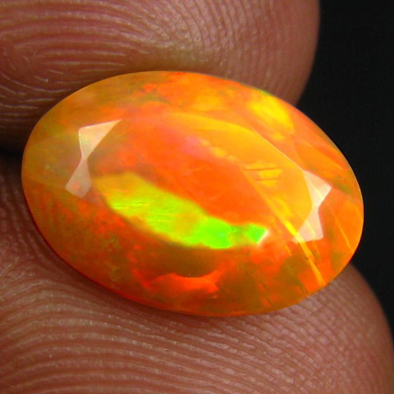 2.52 ct Remarkable Oval (13 x 9 mm) Un-Heated Ethiopia Rainbow Opal Loose Gemstone