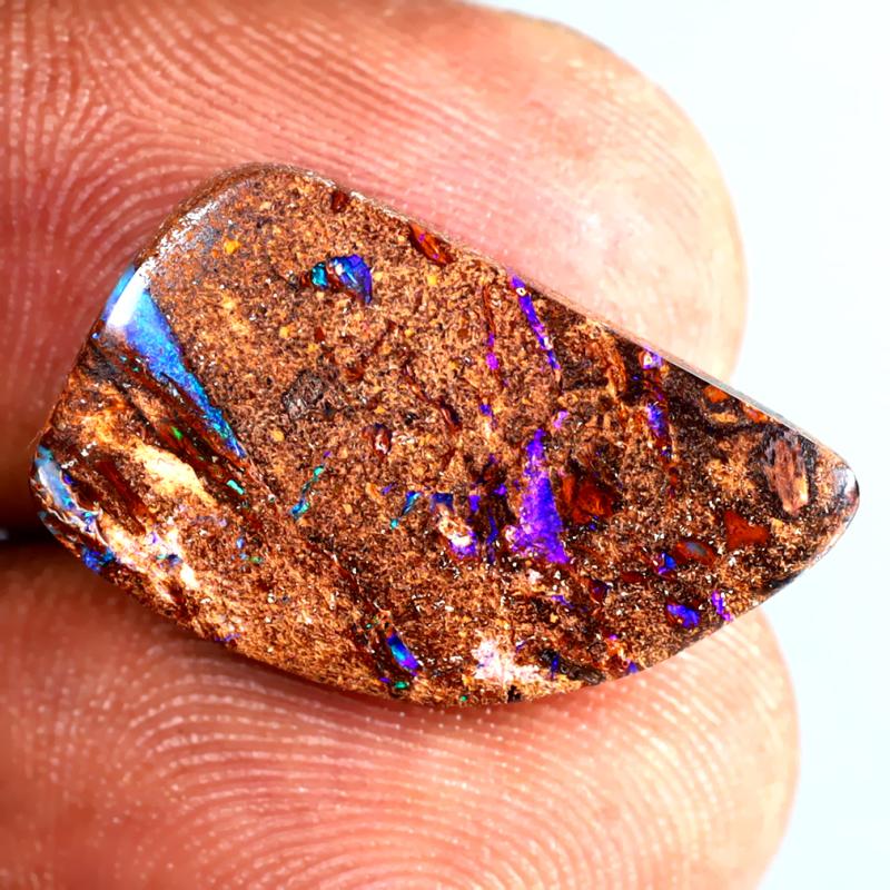 8.73 ct Pretty Fancy Shape (20 x 13 mm) Multi Color Australian Koroit Boulder Opal Natural Loose Gemstone