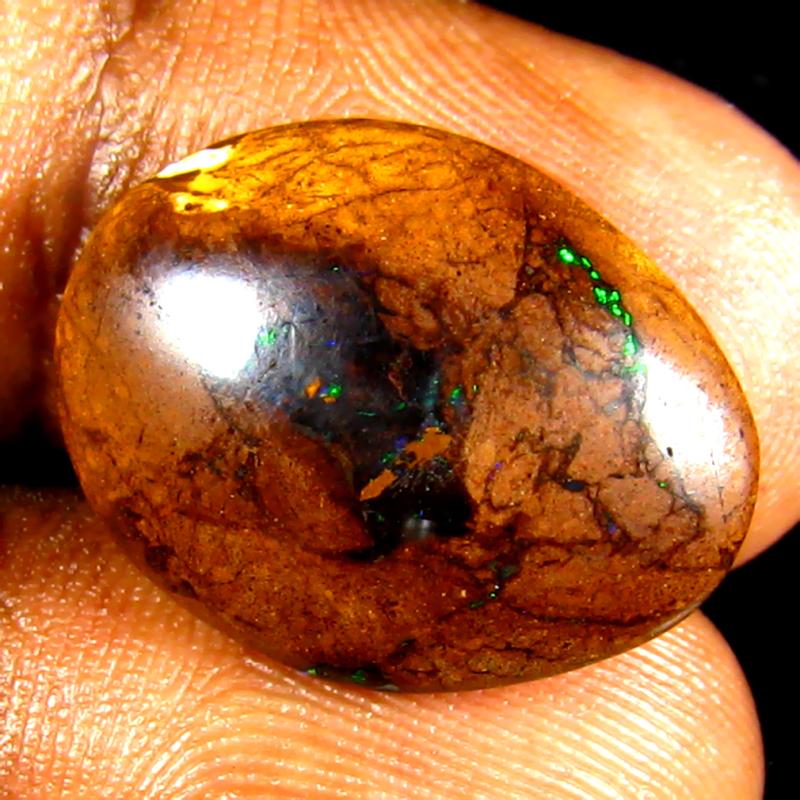 11.93 ct Pleasant Fancy Shape (19 x 15 mm) Multi Color Australian Koroit Boulder Opal Natural Loose Gemstone