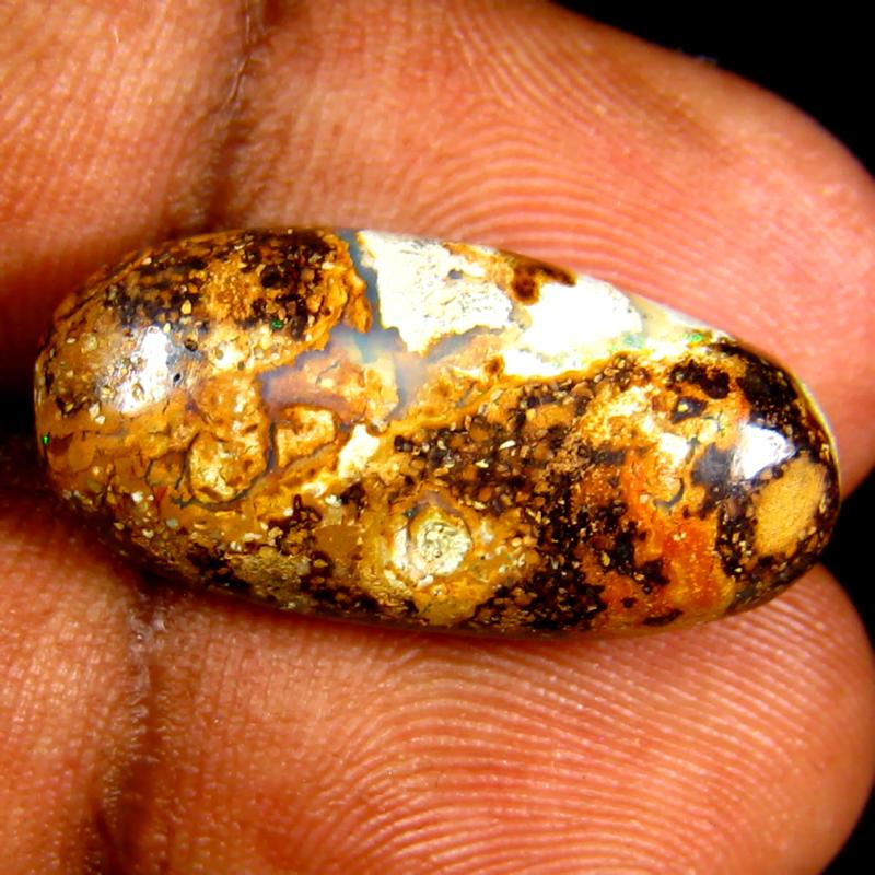 11.07 ct Pretty Fancy Shape (23 x 11 mm) Multi Color Australian Koroit Boulder Opal Natural Loose Gemstone