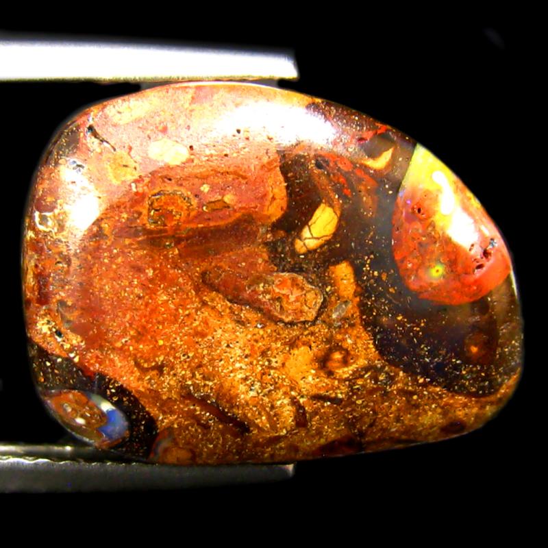 9.48 ct Super-Excellent Fancy Shape (16 x 12 mm) Multi Color Australian Koroit Boulder Opal Natural Loose Gemstone