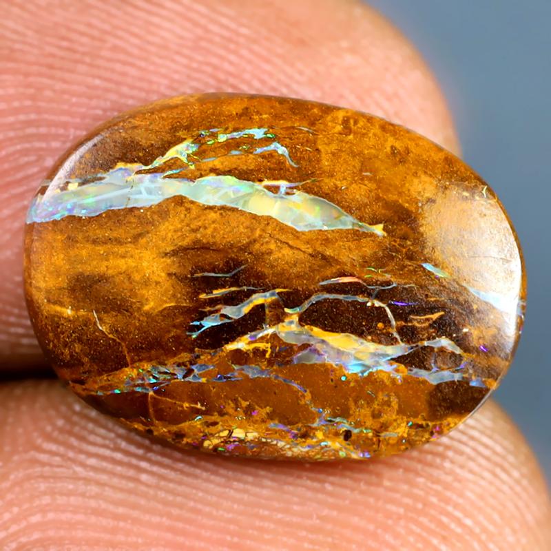 5.70 ct Fair Fancy Shape (16 x 12 mm) Multi Color Australian Koroit Boulder Opal Natural Loose Gemstone
