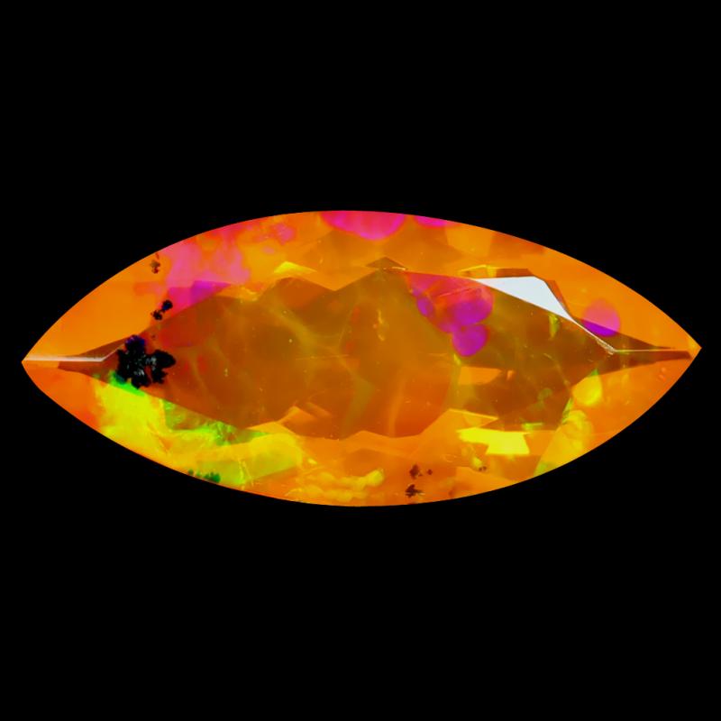 4.46 ct Extraordinary Marquise Cut (22 x 10 mm) Heated Natural Orange Fire Opal Loose Gemstone