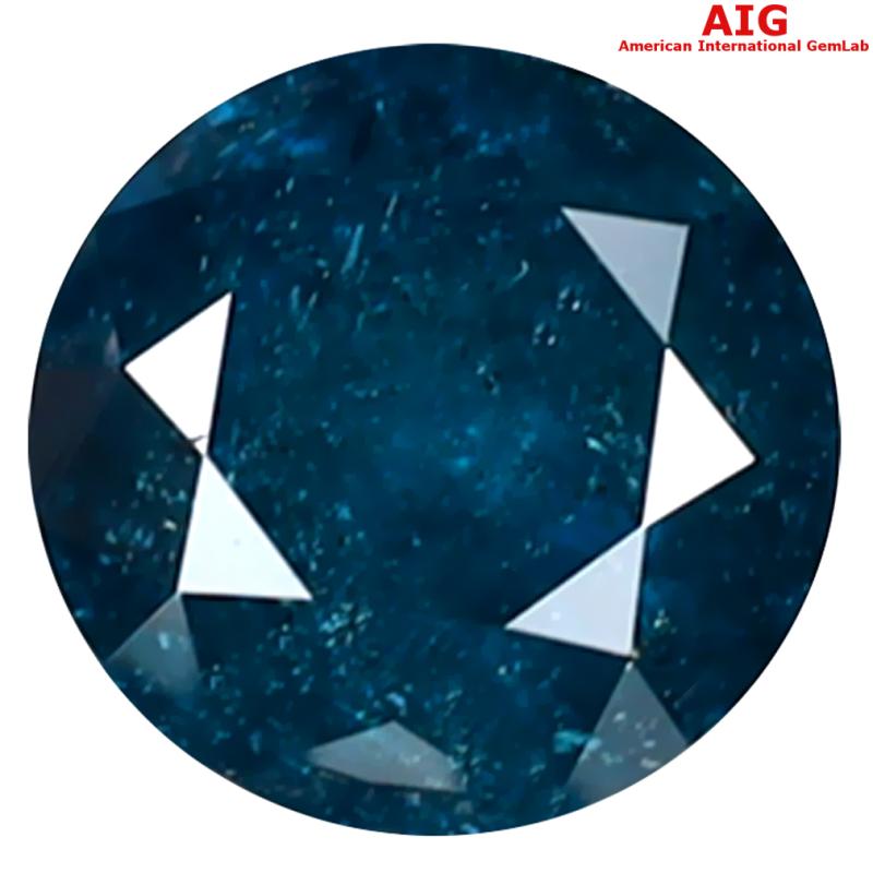 1.08 ct AIG CERTIFIED SPECTACULAR ROUND SHAPE (6 X 6 MM) GENUINE GREENISH BLUE DIAMOND LOOSE STONE