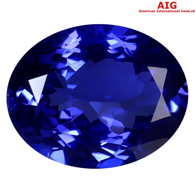 1.96 ct AIG CERTIFIED AAAA GRADE MAGNIFICENT FIRE OVAL CUT (9 X 7 MM) D'BLOCK TANZANITE GEMSTONE
