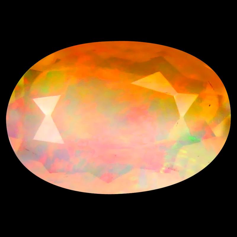 1.26 ct Mesmerizing Oval (10 x 7 mm) Un-Heated Ethiopia Rainbow Opal Loose Gemstone