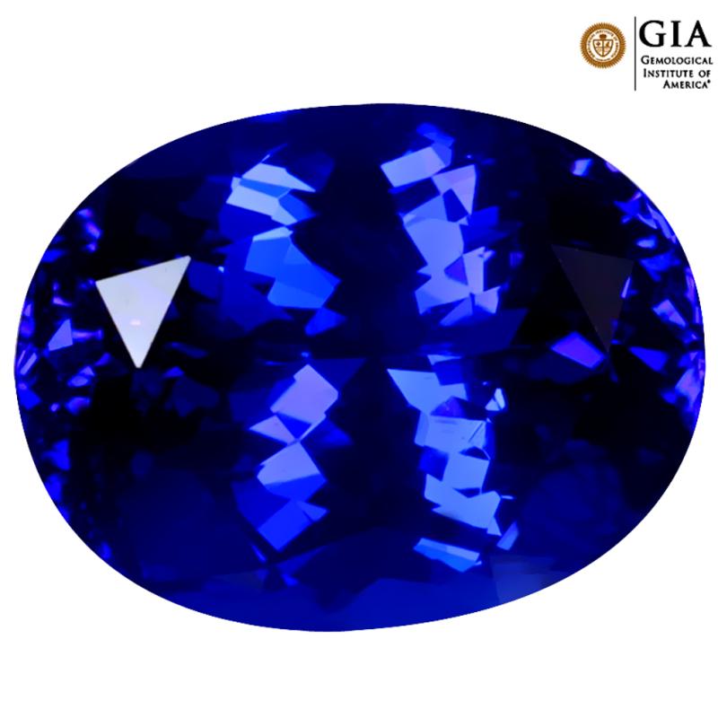 GIA CERTIFIED 8.66 ct AAAA PHENOMENAL OVAL CUT (14 X 11 MM) GENUINE D'BLOCK TANZANITE GEMSTONE