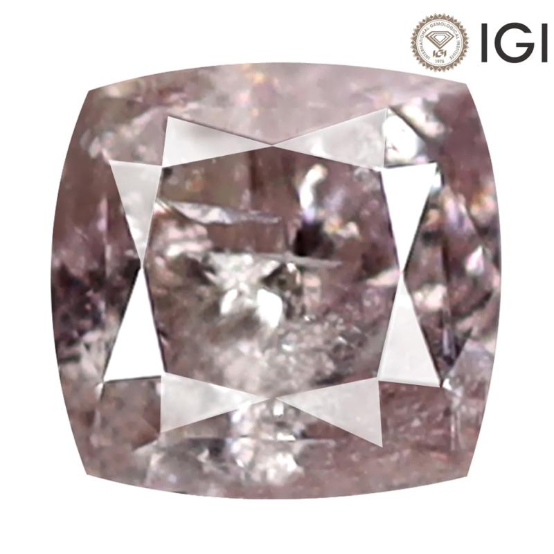 0.38 ct IGI Certified Sparkling Cushion Cut (4 x 4 mm) I3 Clarity S (Light) Diamond