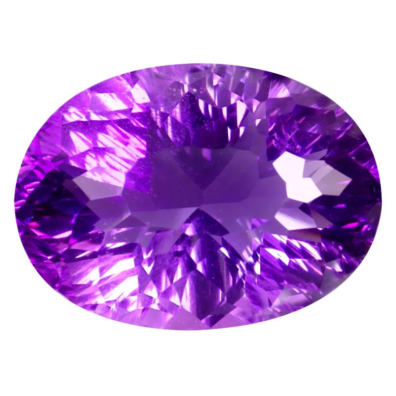 17.95 ct Grand looking Oval (20 x 15 mm) Unheated / Untreated Uruguay Purple Amethyst Loose Gemstone