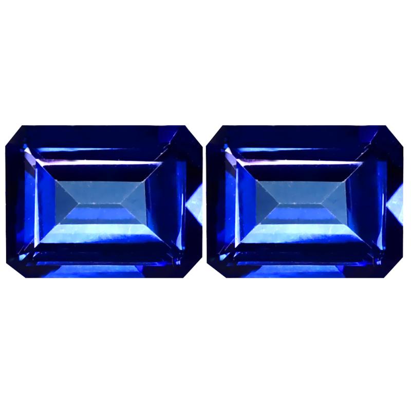 5.69 ct (2pcs) First-class MATCHING PAIR Octagon Shape (9 x 7 mm) Blue Passion Topaz Natural Gemstone