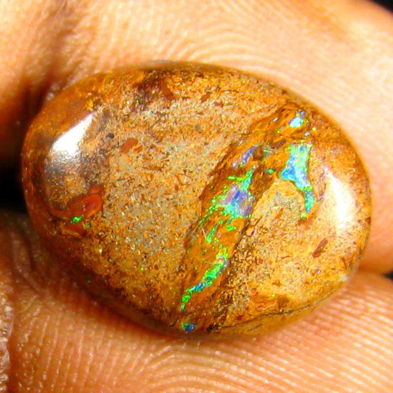 8.00 ct Wonderful Fancy Shape (17 x 13 mm) Multi Color Australian Koroit Boulder Opal Natural Loose Gemstone