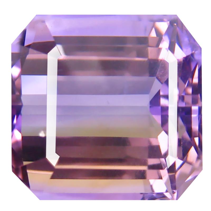 9.03 ct Incredible Octagon Cut (12 x 11 mm) Unheated / Untreated Purple and Yellow Ametrine Natural Gemstone