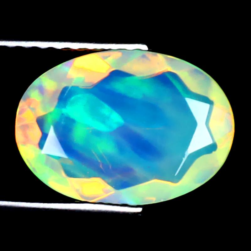 1.81 ct Incredible Oval (12 x 8 mm) Ethiopian 360 Degree Flashing Rainbow Opal Natural Gemstone