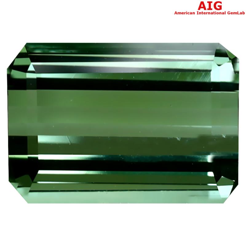 5.76 ct AIG Certified Great looking Octagon Shape (12 x 9 mm) Yellow Green Tourmaline Natural Gemstone