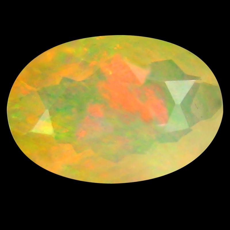 1.42 ct Flashing Oval (10 x 7 mm) Un-Heated Ethiopia Rainbow Opal Loose Gemstone