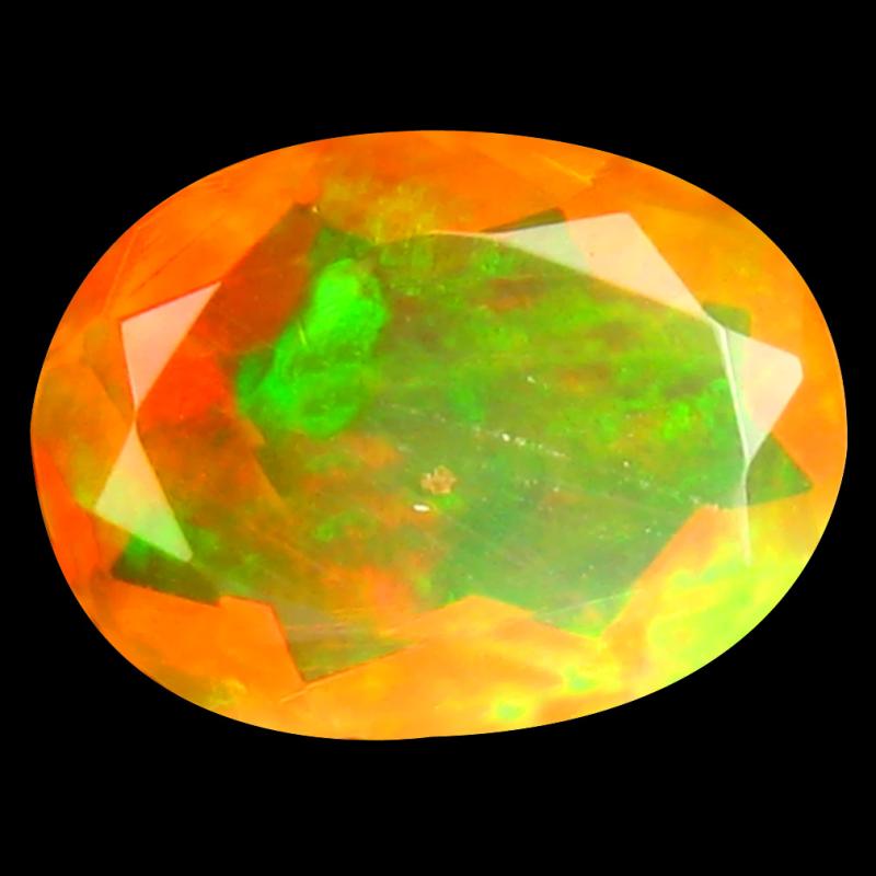 1.20 ct Wonderful Oval (9 x 7 mm) Un-Heated Ethiopia Rainbow Opal Loose Gemstone