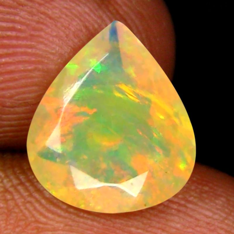 1.80 ct Resplendent Pear (11 x 9 mm) Un-Heated Ethiopia Rainbow Opal Loose Gemstone