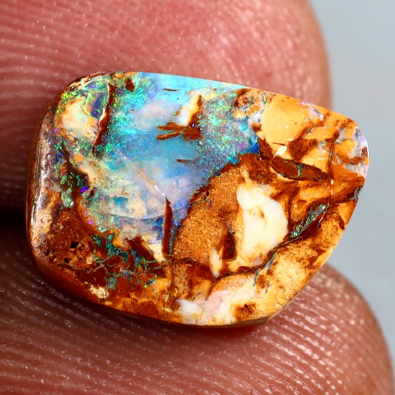 2.92 ct Impressive Fancy Shape (13 x 9 mm) Multi Color Australian Koroit Boulder Opal Natural Loose Gemstone