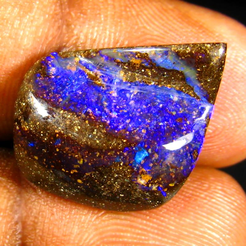 11.81 ct Fabulous Fancy Shape (16 x 14 mm) Multi Color Australian Koroit Boulder Opal Natural Loose Gemstone