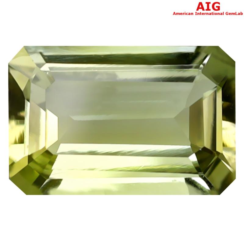 1.73 ct AIG Certified Wonderful Octagon Shape (9 x 6 mm) Greenish Yellow Tanzanite Natural Gemstone