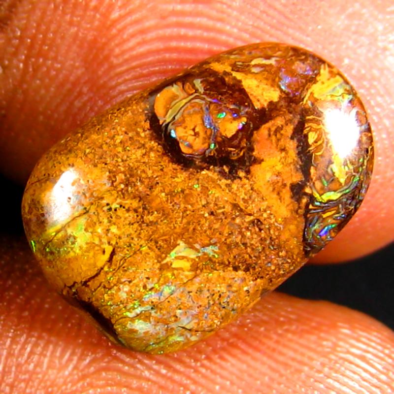 5.57 ct Supreme Fancy Shape (15 x 10 mm) Multi Color Australian Koroit Boulder Opal Natural Loose Gemstone