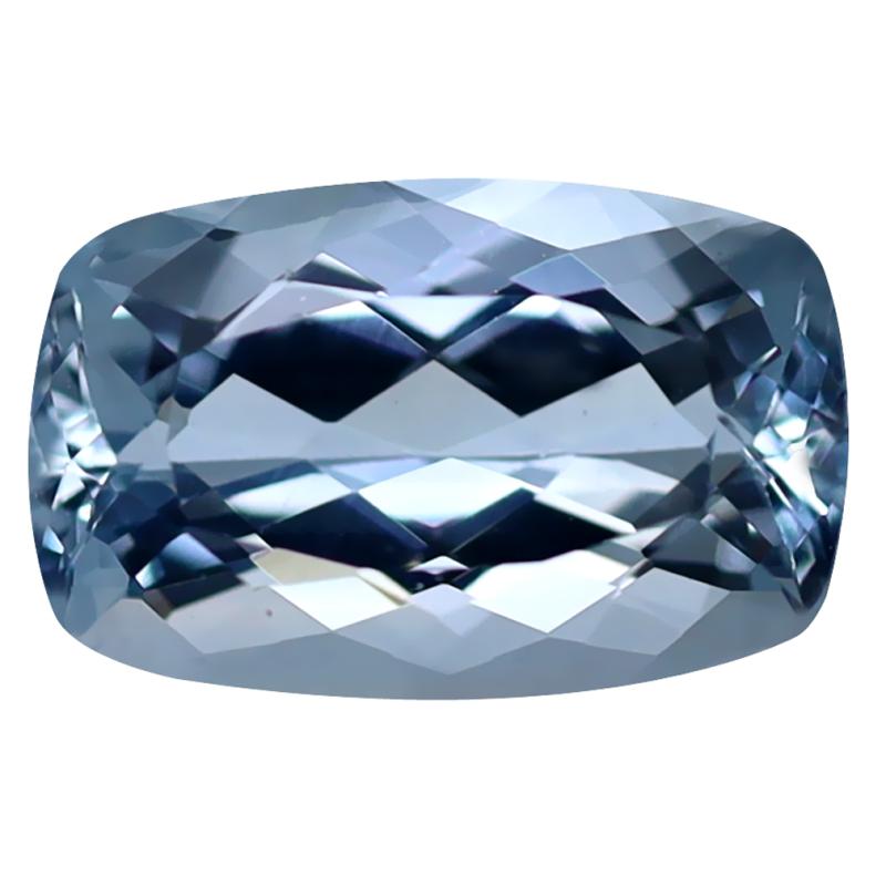 3.15 ct Topnotch Cushion Cut (12 x 8 mm) Unheated / Untreated Sky Blue Aquamarine Natural Gemstone