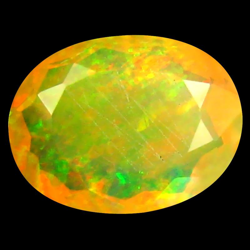 1.28 ct Spectacular Oval (9 x 7 mm) Un-Heated Ethiopia Rainbow Opal Loose Gemstone