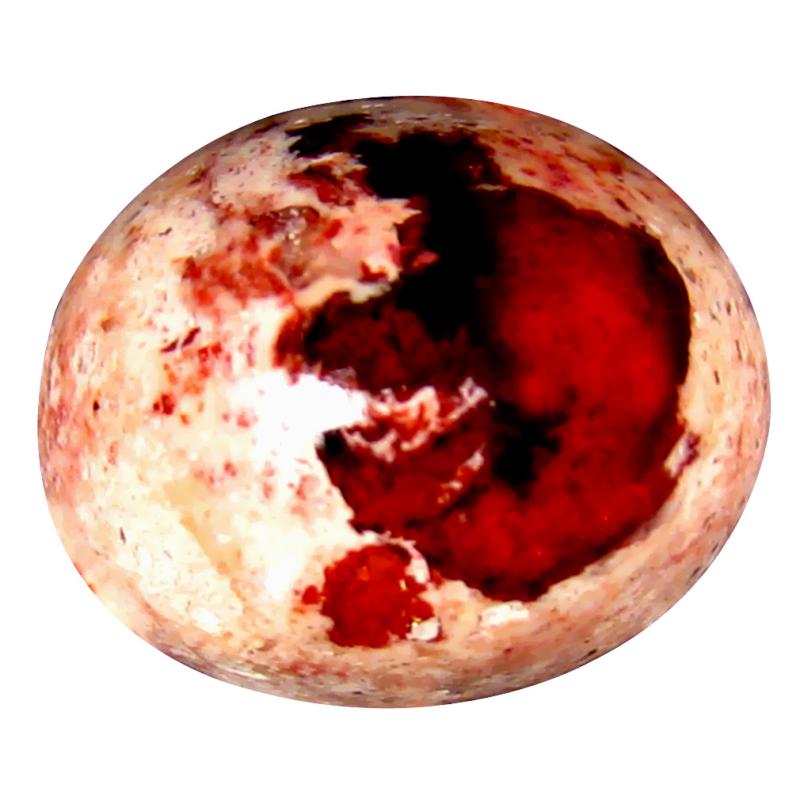 8.53 ct Pretty Oval Cabochon (14 x 12 mm) Un-Heated Mexico Matrix Fire Opal Loose Gemstone