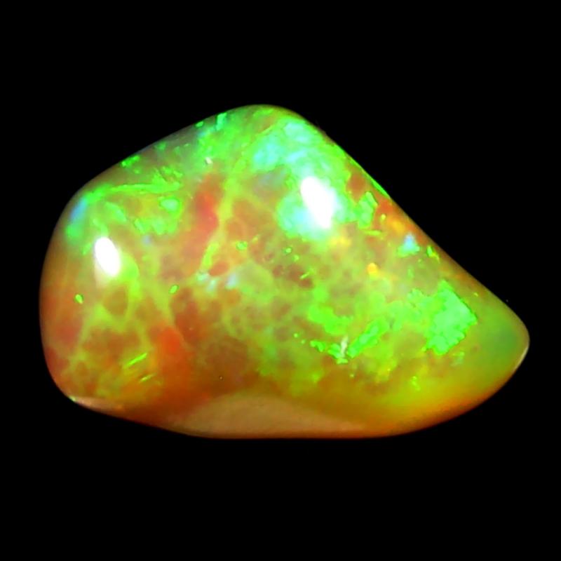 4.57 ct Eye-popping Fancy Cut (14 x 8 mm) Ethiopia Play of Colors Rainbow Opal Natural Gemstone