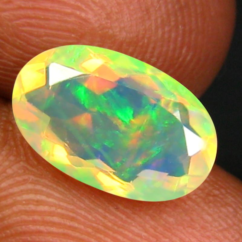 1.46 ct Resplendent Oval (11 x 7 mm) Un-Heated Ethiopia Rainbow Opal Loose Gemstone