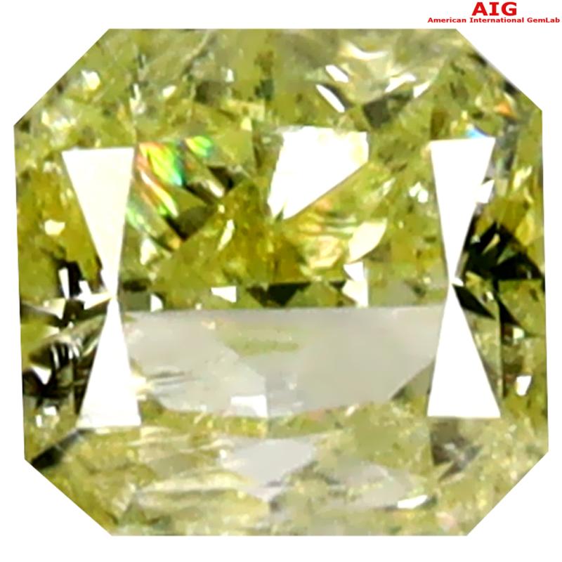 0.82 ct AIG Certified Magnificent fire Fancy Yellow Radiant Cut (5 x 5 mm) 100% Natural (Un-Heated) Diamond Gemstone