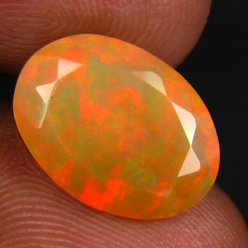 3.17 ct Premium Oval (14 x 10 mm) Un-Heated Ethiopia Rainbow Opal Loose Gemstone