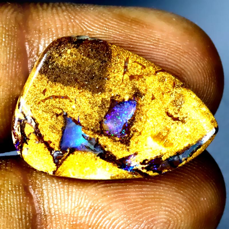 10.28 ct Marvelous Fancy Shape (23 x 16 mm) Multi Color Australian Koroit Boulder Opal Natural Loose Gemstone