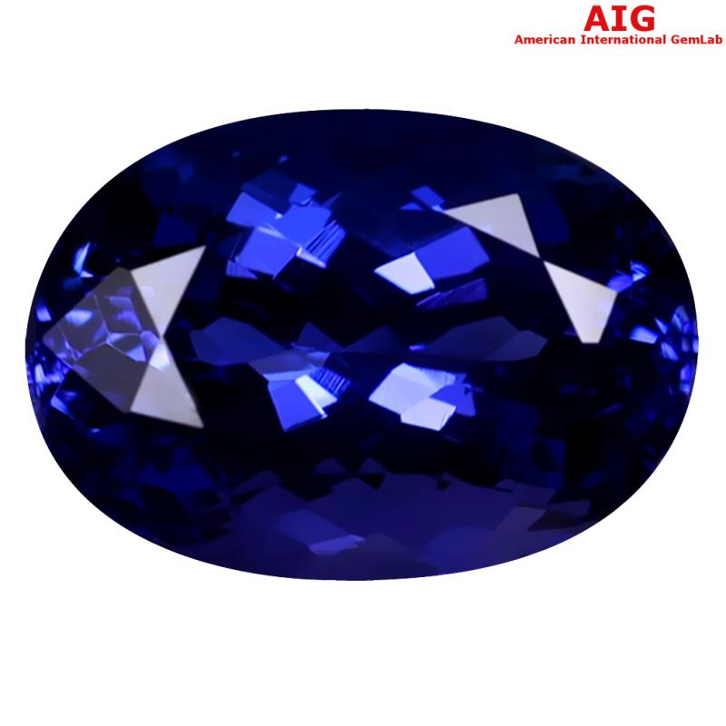 3.39 ct AIG CERTIFIED AAAA+ GRADE AWE-INSPIRING OVAL CUT (11 X 8 MM) D'BLOCK TANZANITE GEMSTONE