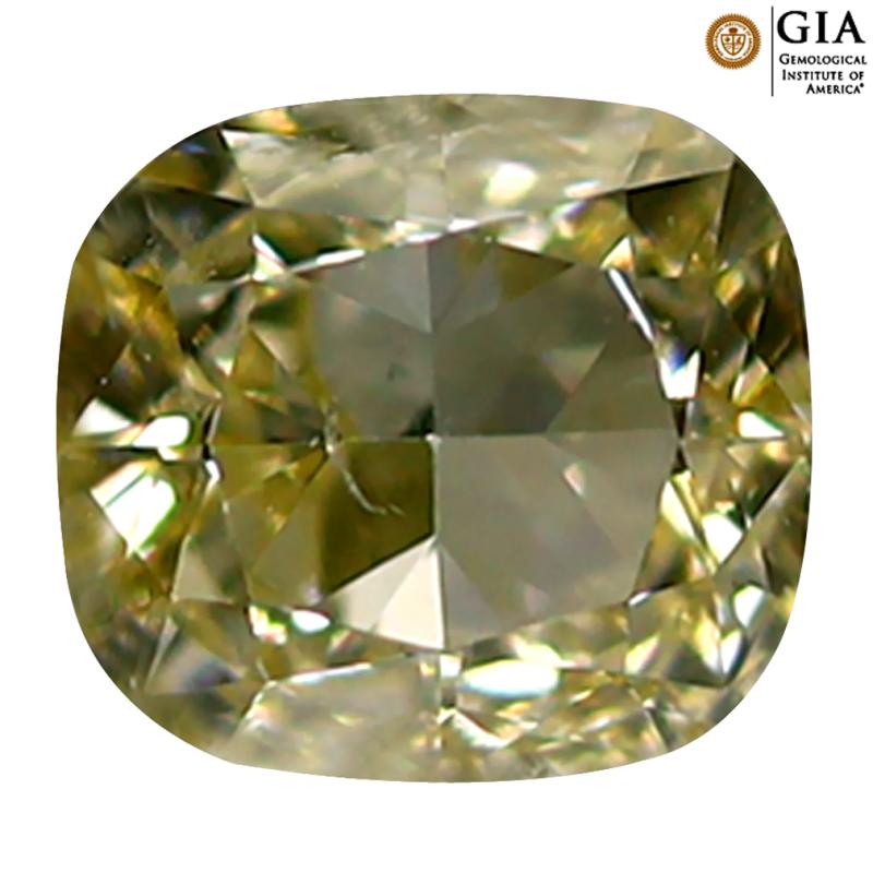 GIA Certified 1.01 ct Amazing Cushion Cut (6 x 5 mm) SI2 Clarity Fancy Light Brown Diamond