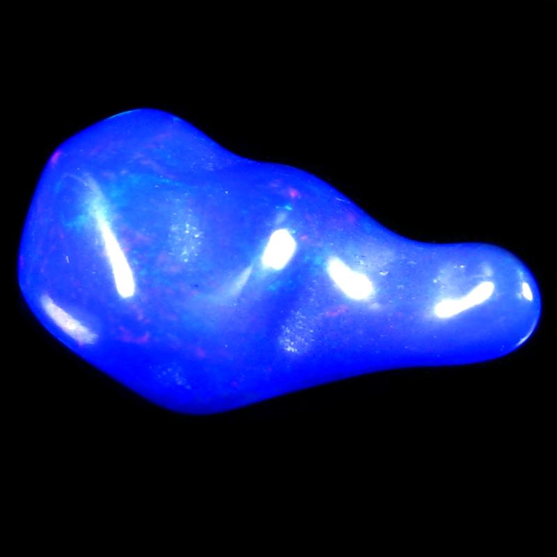 7.96 ct Spectacular Fancy Cut (21 x 11 mm) Ethiopia Play of Colors Blue Opal Natural Gemstone