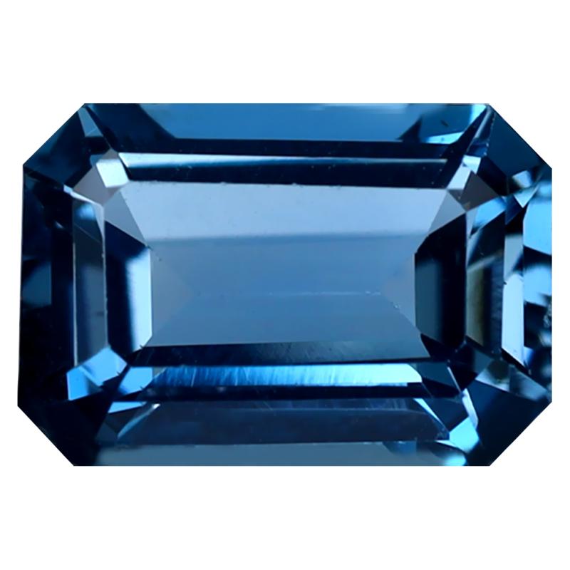 3.03 ct Eye-opening Octagon (10 x 7 mm) Heated Brazil London Blue Topaz Loose Gemstone