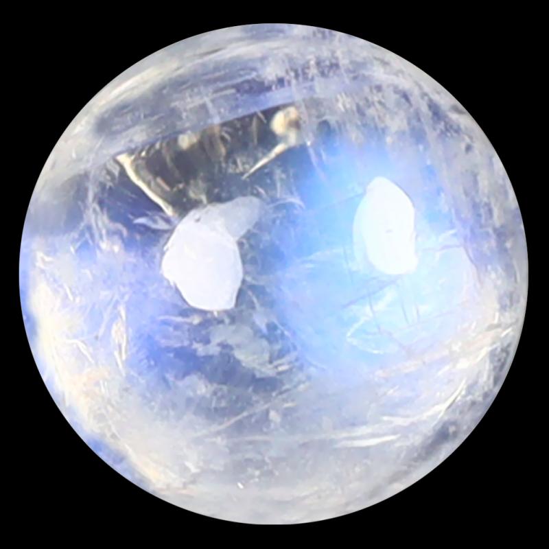 1.82 ct AAA Charming Round Cabochon Shape (7 x 7 mm) Rainbow Blue Moonstone Natural Gemstone