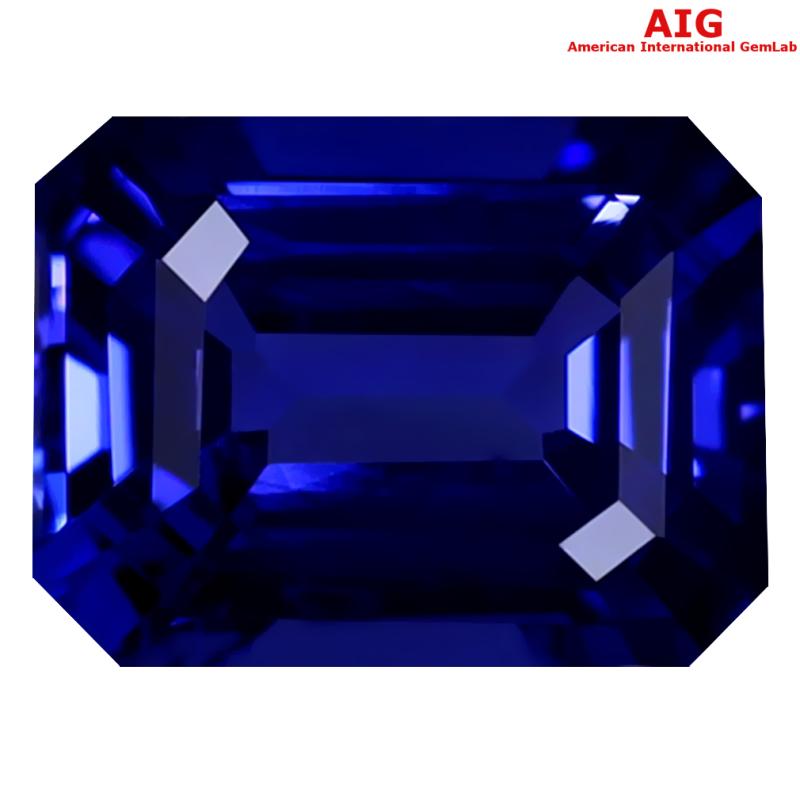 1.65 ct AIG CERTIFIED AAAA GRADE TREMENDOUS OCTAGON CUT (8 X 6 MM) D'BLOCK TANZANITE GEMSTONE