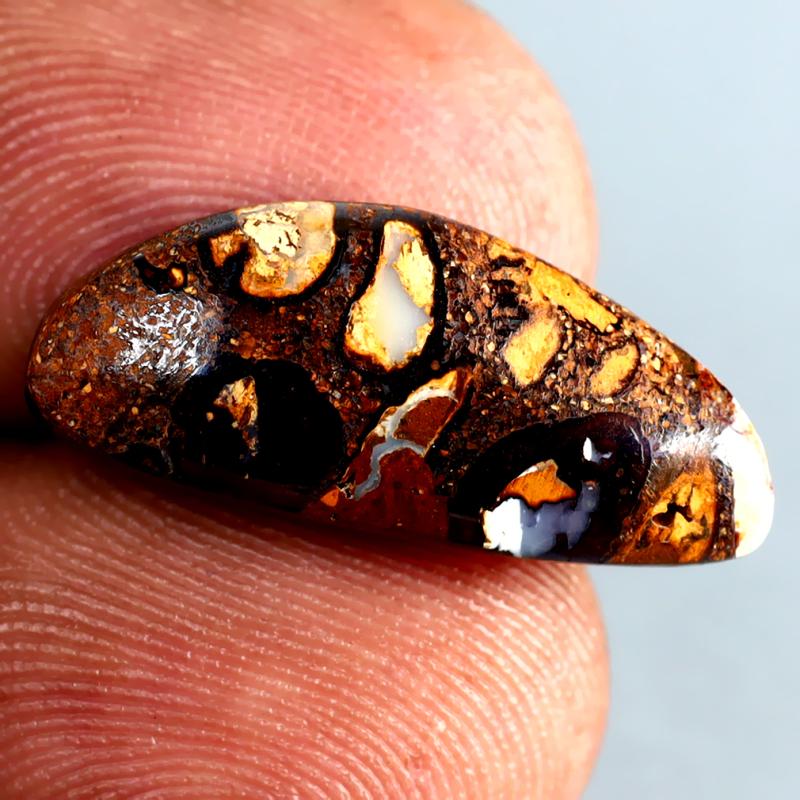 6.79 ct Exquisite Fancy Shape (21 x 9 mm) Multi Color Australian Koroit Boulder Opal Natural Loose Gemstone