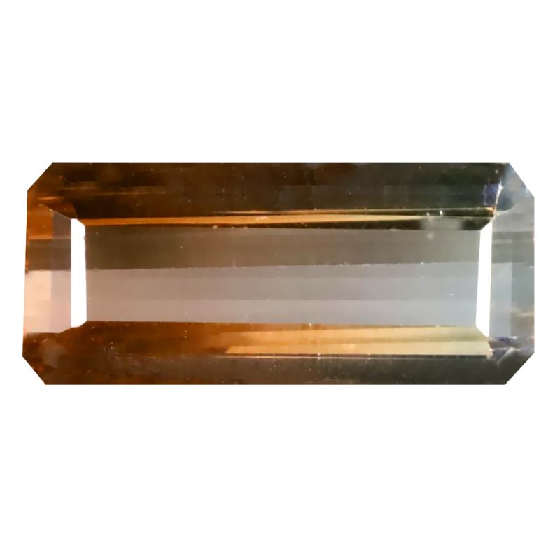 4.89 ct Fantastic Octagon (16 x 7 mm) Un-Heated Brazil Bi-Color Tourmaline Loose Gemstone