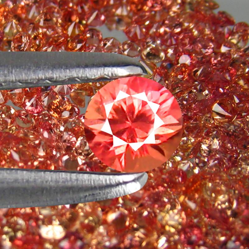 1.43 ct (20 pcs Lot) Valuable WHOLESALE LOT Mixed Size Round Shape Padparadscha Sapphire Natural Gemstone