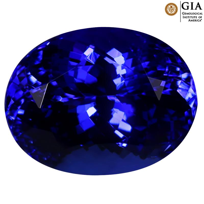 GIA Certified 9.37 ct AAAA+ Eye-catching Oval Cut (14 x 11 mm) Genuine D'Block Tanzanite Gemstone