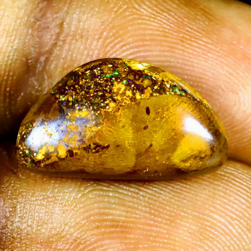 7.12 ct First-class Fancy Shape (18 x 10 mm) Multi Color Australian Koroit Boulder Opal Natural Loose Gemstone