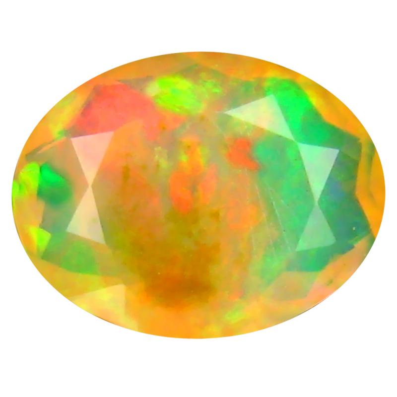 1.27 ct Pleasant Oval (9 x 7 mm) Un-Heated Ethiopia Rainbow Opal Loose Gemstone