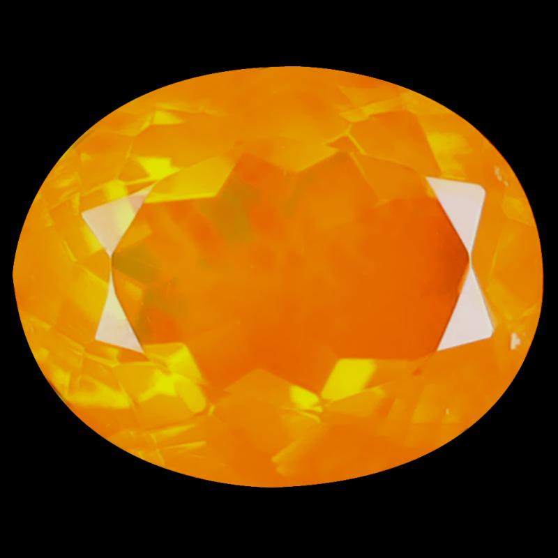 2.37 ct Very good Oval Cut (11 x 9 mm) Heated Natural Orange Fire Opal Loose Gemstone